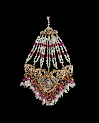 BR487 MAHAM  bridal set in MULTICOLOR ( READY TO SHIP  )