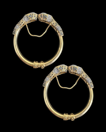 BG803  SALWA zircon bangles - Black openable ( SHIPS IN 4 WEEKS )