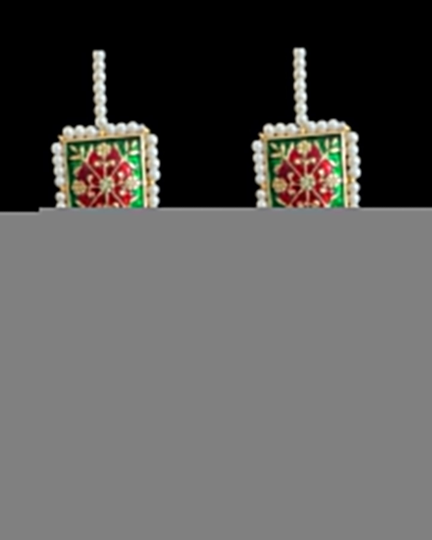 Ulfat meenakari earrings teeka set  (READY TO SHIP )