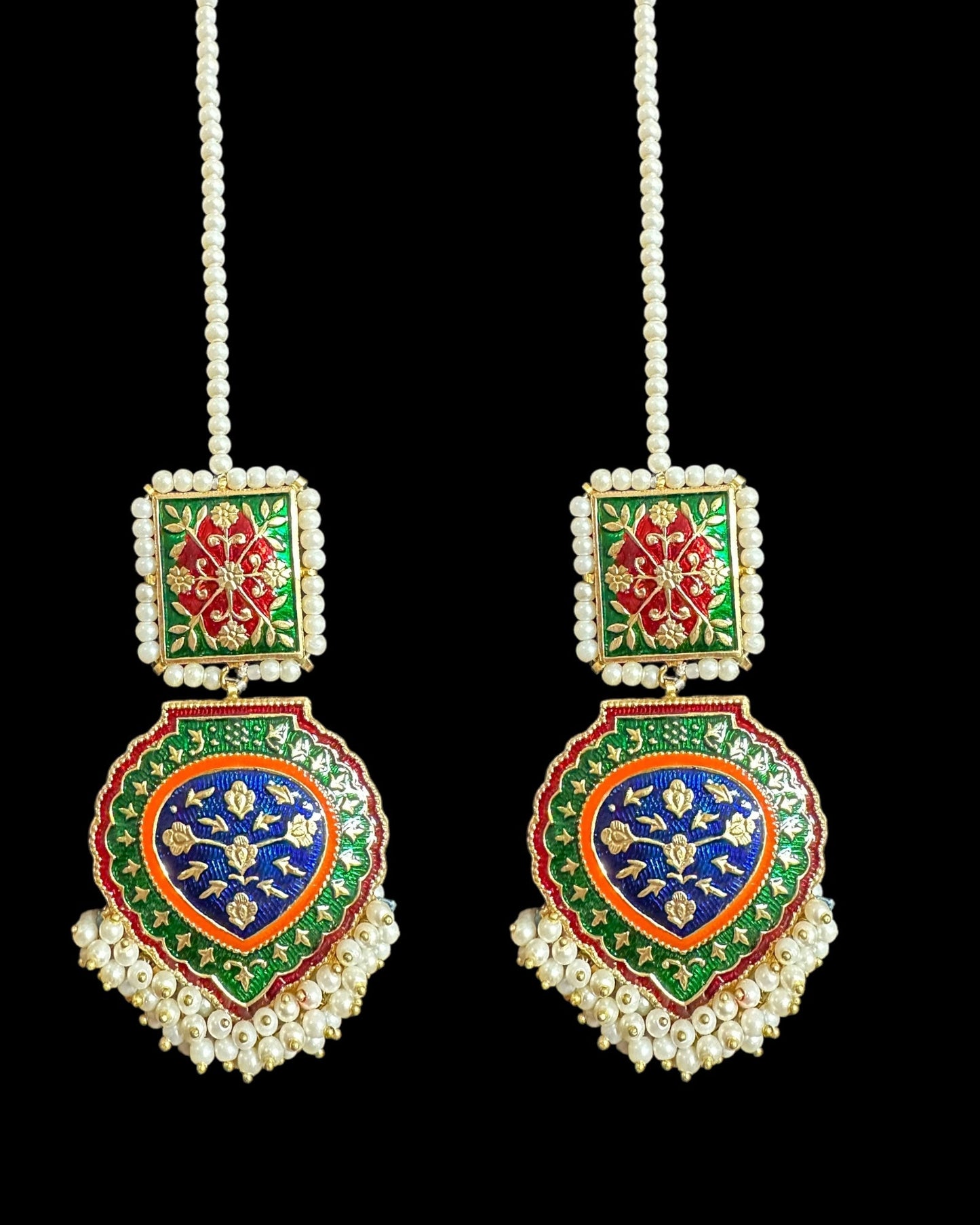 Ulfat meenakari earrings DER15 (READY TO SHIP )