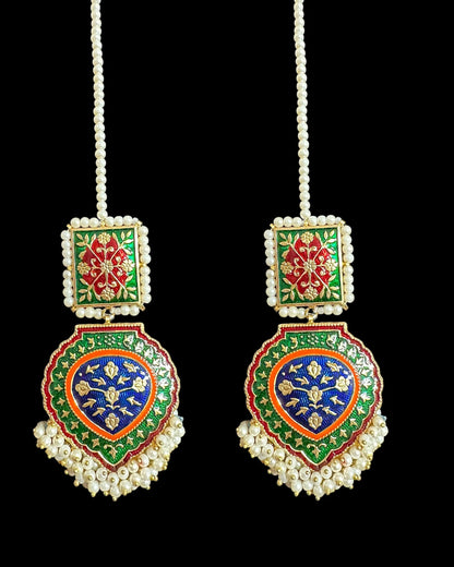 Ulfat meenakari earrings DER15 (READY TO SHIP )