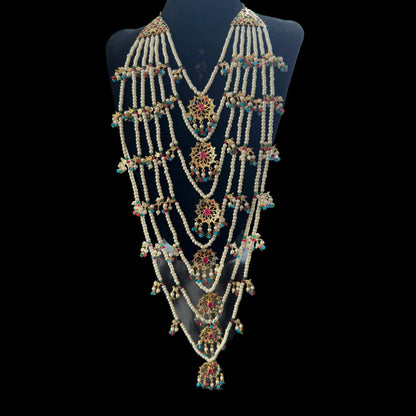 SAT97 Navratan satlada with double jhumka ( SHIPS IN 4 WEEKS )