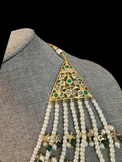 SAT103 Hyderabadi bridal satlada green ( READY TO SHIP )