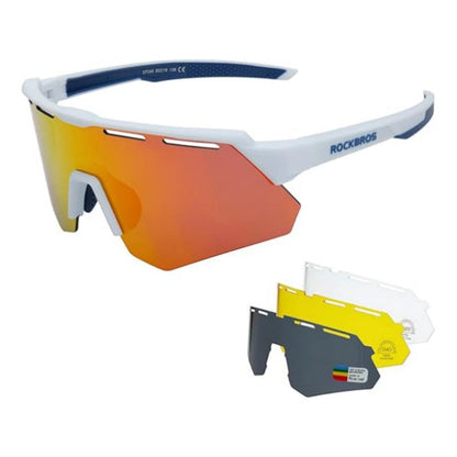 ROCKBROS Polarized Cycling Glasses with 4 Interchangeable Lenses