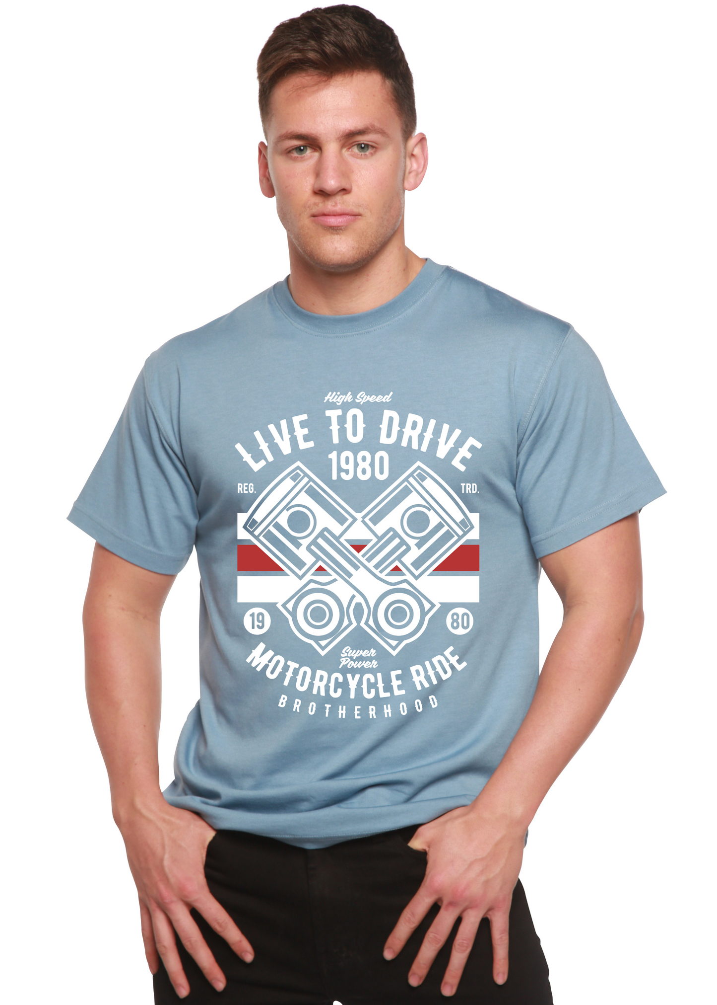 Live To Ride 1980 Men's Bamboo Viscose/Organic Cotton Short Sleeve Graphic T-Shirt