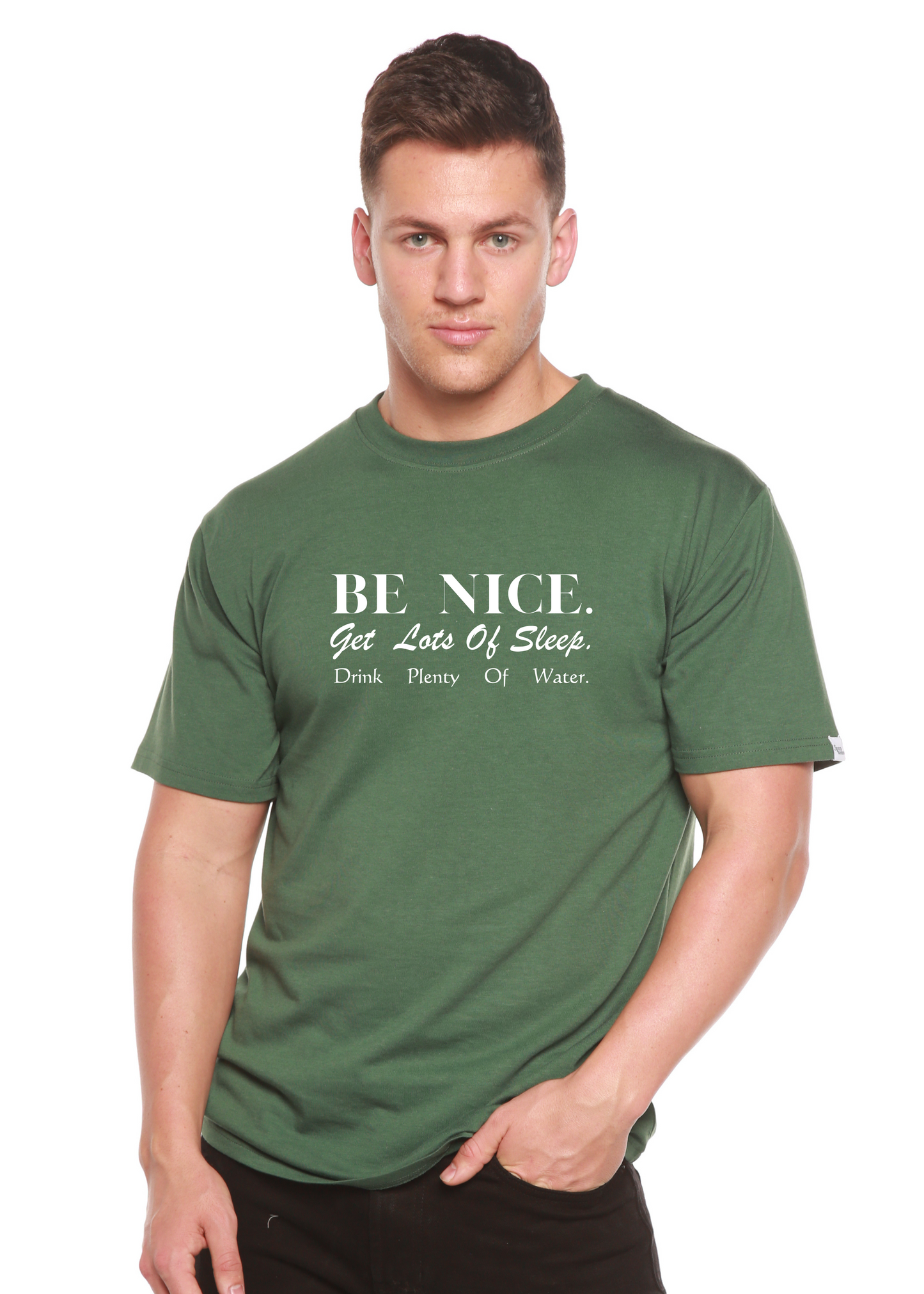 Be Nice Men's Bamboo Viscose/Organic Cotton Short Sleeve Graphic T-Shirt