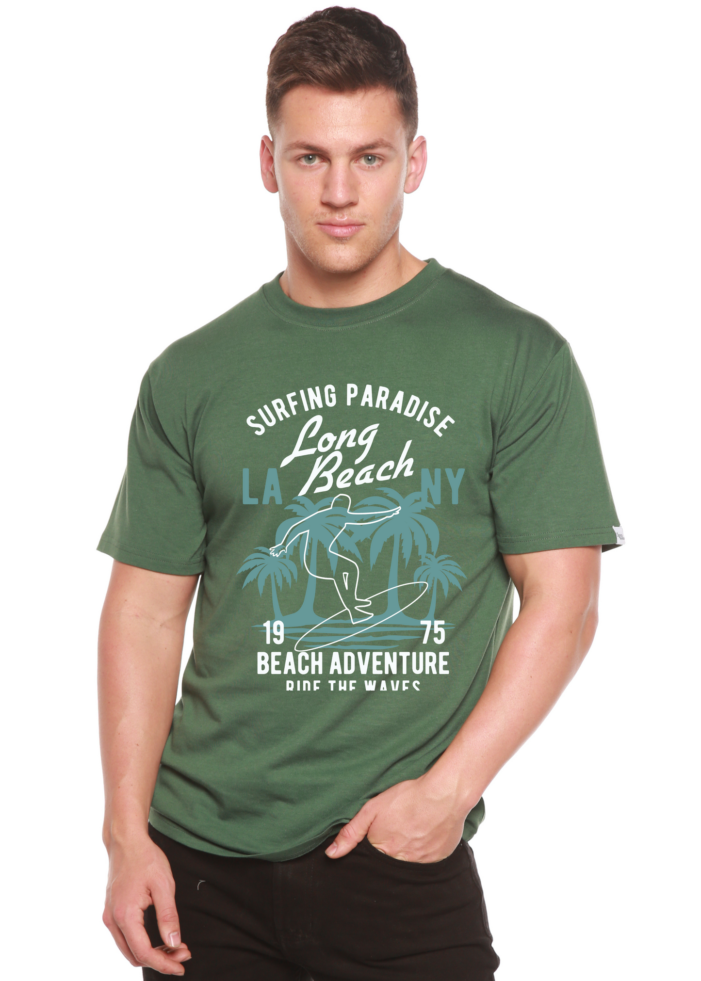 Beach Adventure Men's Bamboo Viscose/Organic Cotton Short Sleeve Graphic T-Shirt