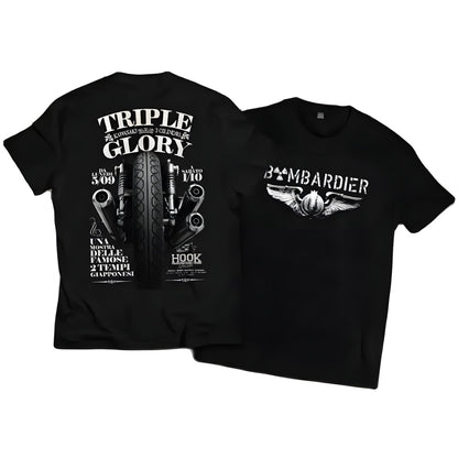 Retro and Vintage Graphic Cotton T-shirt Unisex For Biker