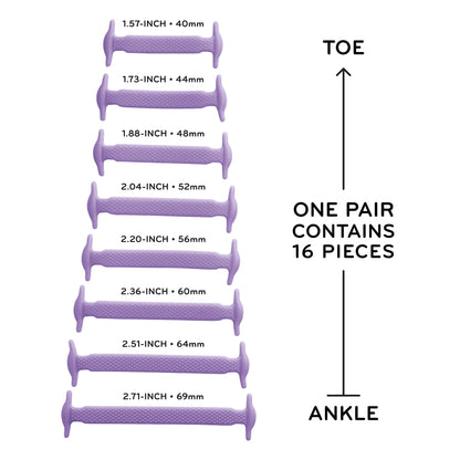 Purple Stretchy Tieless Silicone Elastic Shoelaces | 16 Straps