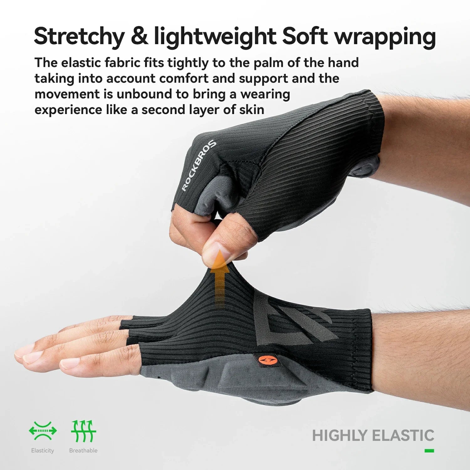 ROCKBROS Elastic Interface® Half-Finger Gel Padded Cycling Gloves - Triathlete Store