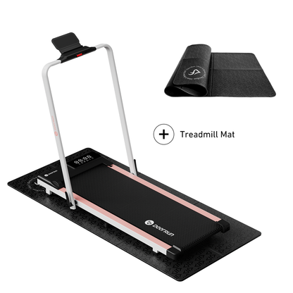 DeerRun A5 Pro Smart 2 in 1 Folding Treadmill Pink with Handrail, 300Lbs