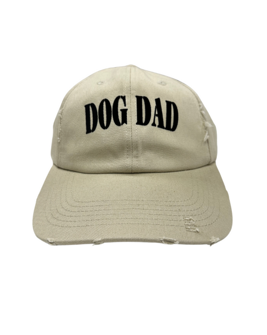 Dog Dad Distressed Cap - Tan