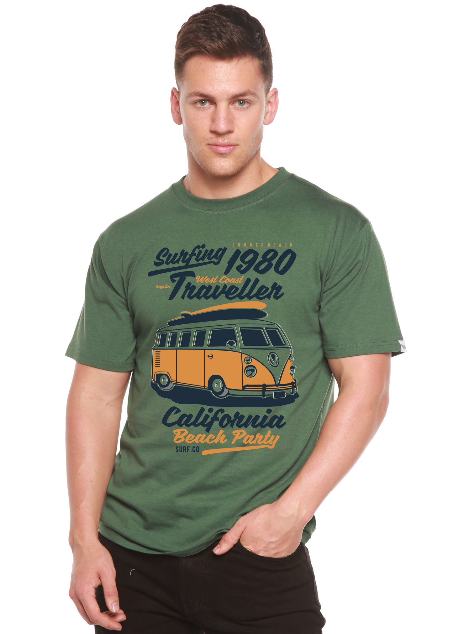 Surfing 1980 Spun Bamboo® Men's Bamboo Viscose/Organic Cotton Short Sleeve Graphic T-Shirt