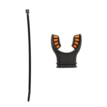 Scuba Diving Black Silicone Octopus Snorkel Mouthpiece Color Tab & Regulator Tie