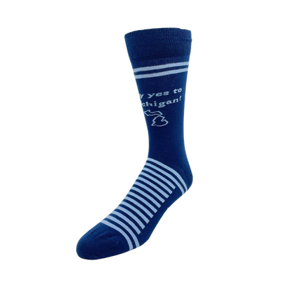Blue Yes to Michigan Dress Socks