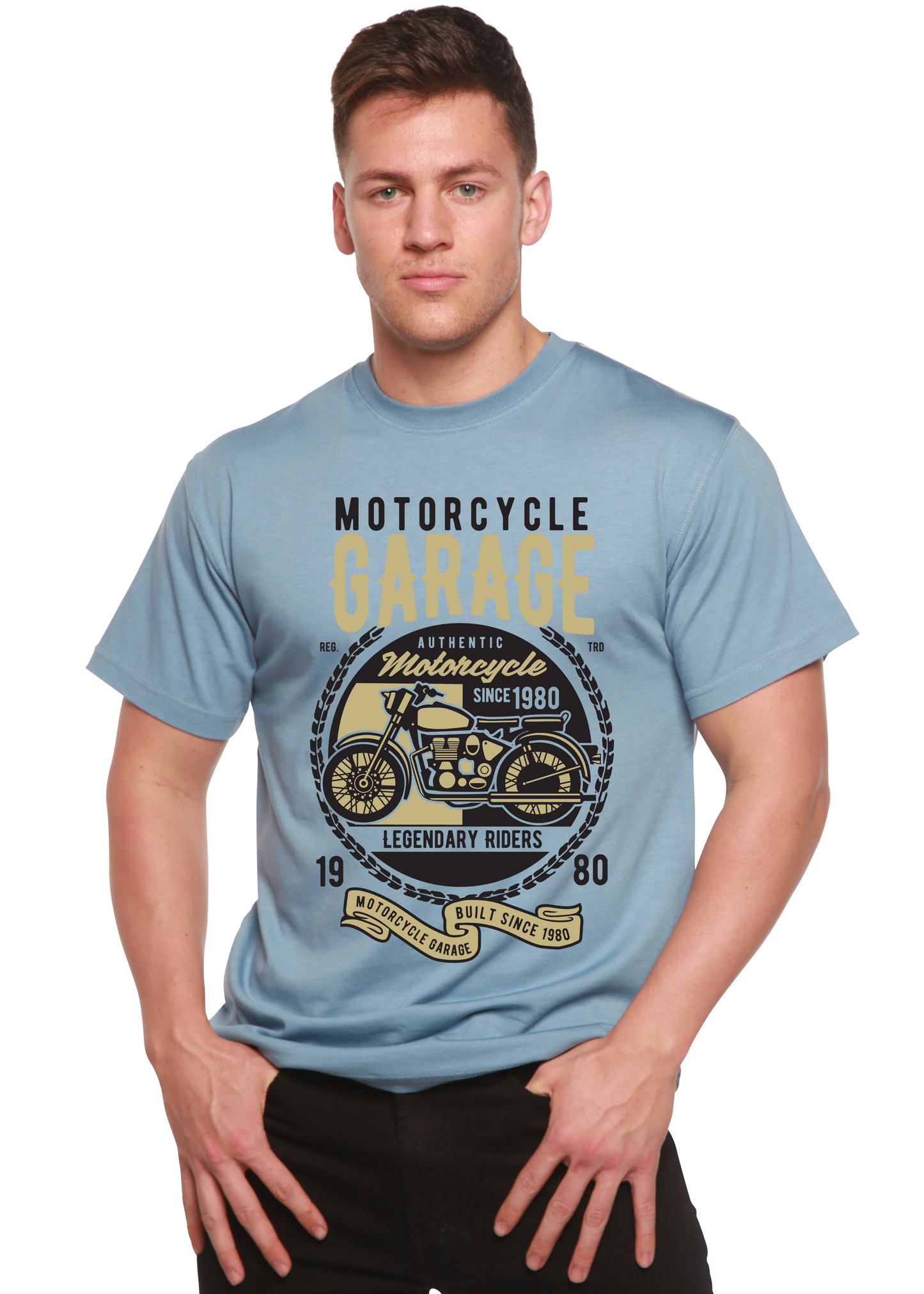Motorcycle Garage Men's Bamboo Viscose/Organic Cotton Short Sleeve Graphic T-Shirt