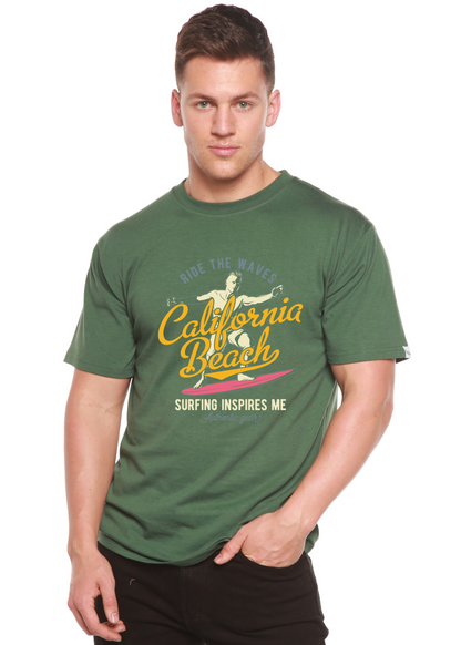 California Beach Men's Bamboo Viscose/Organic Cotton Short Sleeve Graphic T-Shirt