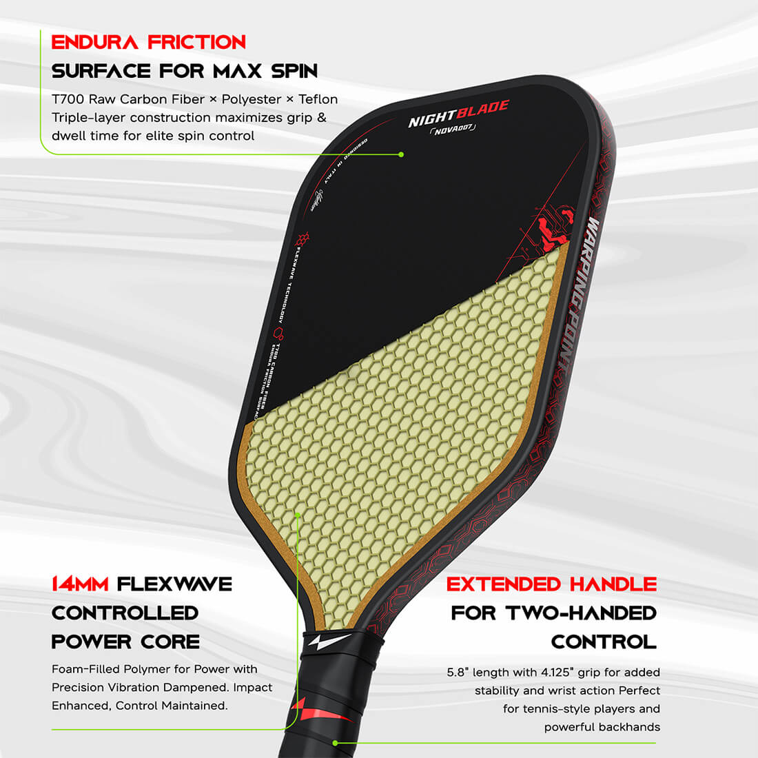 Nightblade Pickleball Paddle - 14mm