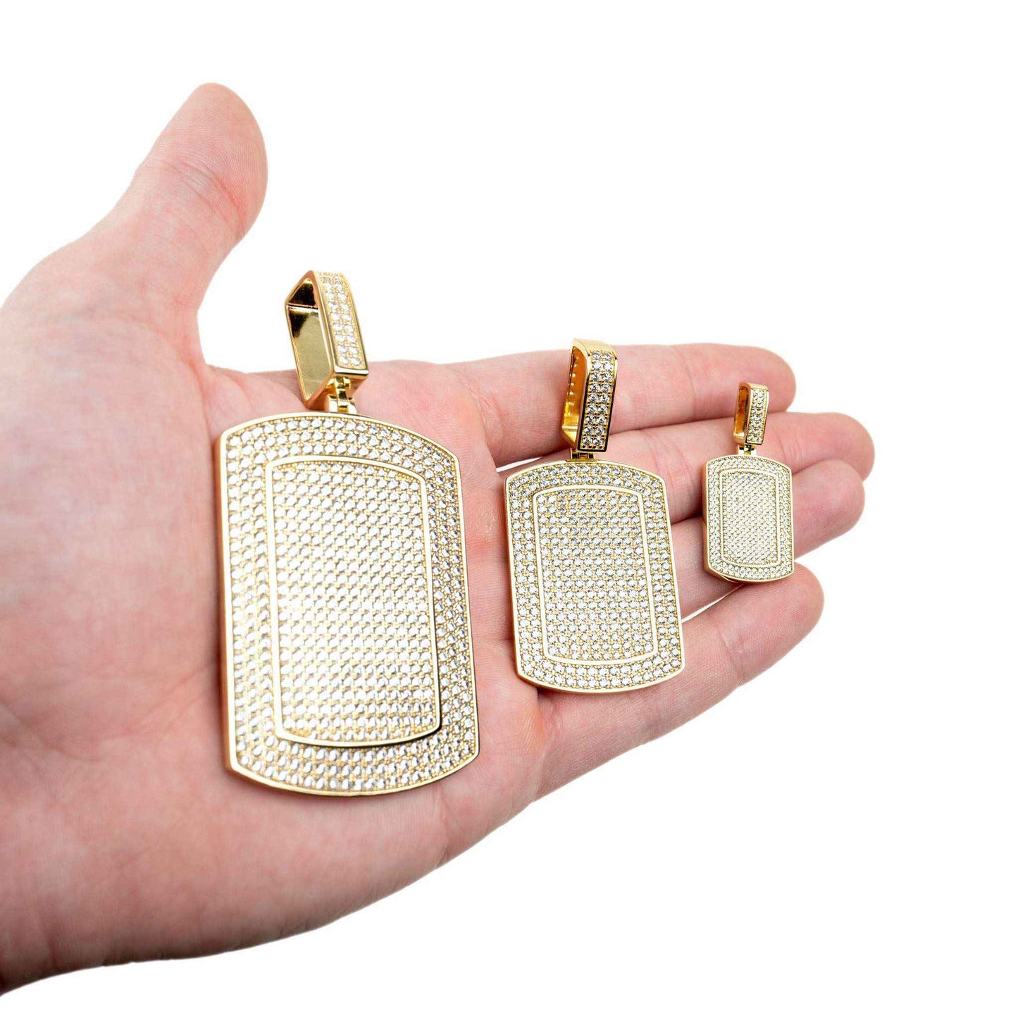 Dog Tag Pendant Hip Hop 925 Sterling Silver