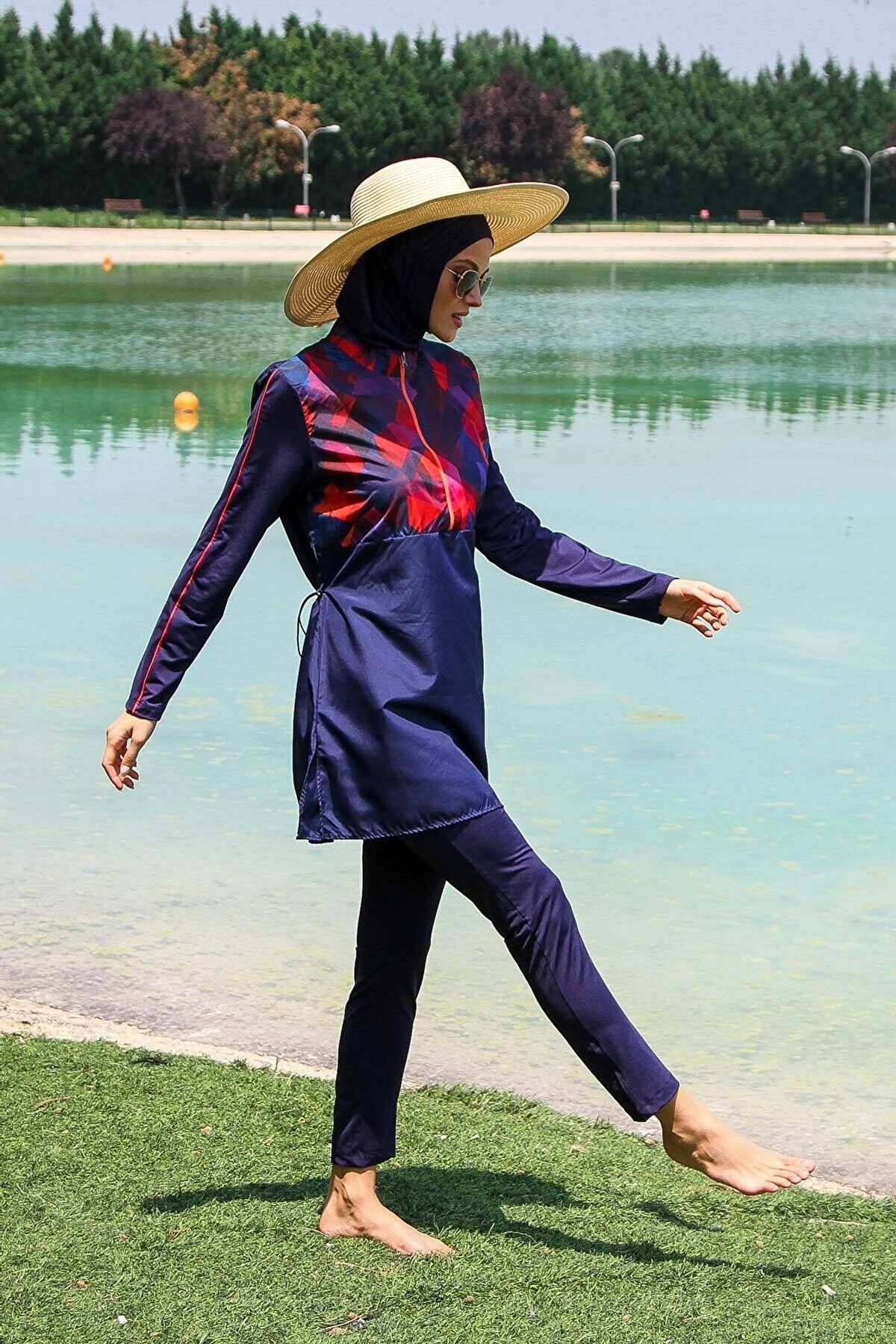 Woven Navy Burkini Modest Swimwear M2269
