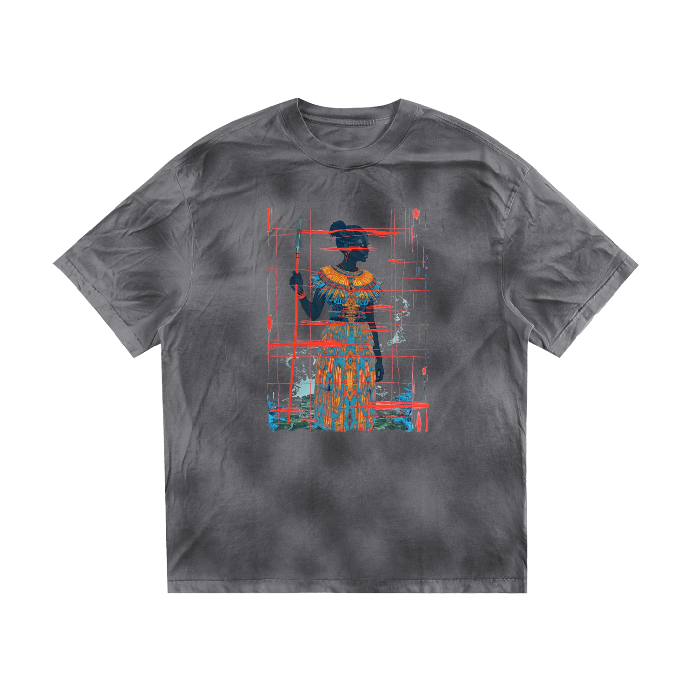 Amaru Khan Stars Dirty Washed T-shirt