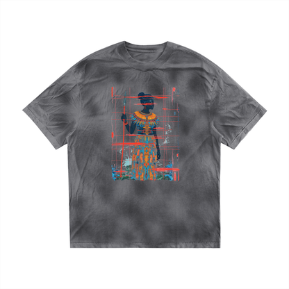 Amaru Khan Stars Dirty Washed T-shirt