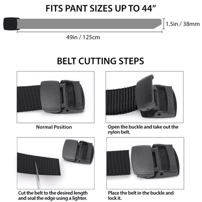XGear Tactical Adjustable Nylon Belt with Plastic Buckle