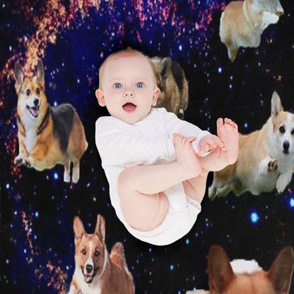 Space Corgis Throw Blanket