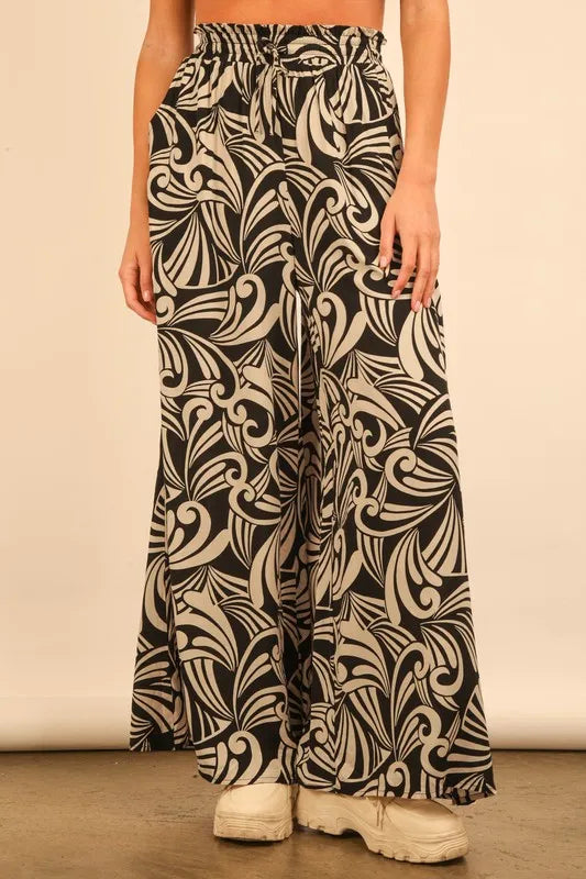 VERY J Printed Wide Leg Pants