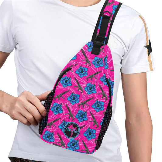 High Capacity Hibiscus Sling Bag