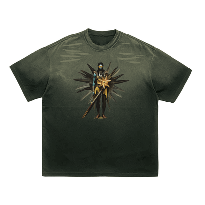 Amaru Khan Stars Deux Vintage Washed Tiger Stripes Dyed Gradient T-Shirt