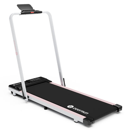 DeerRun A5 Pro Smart 2 in 1 Folding Treadmill Pink with Handrail, 300Lbs