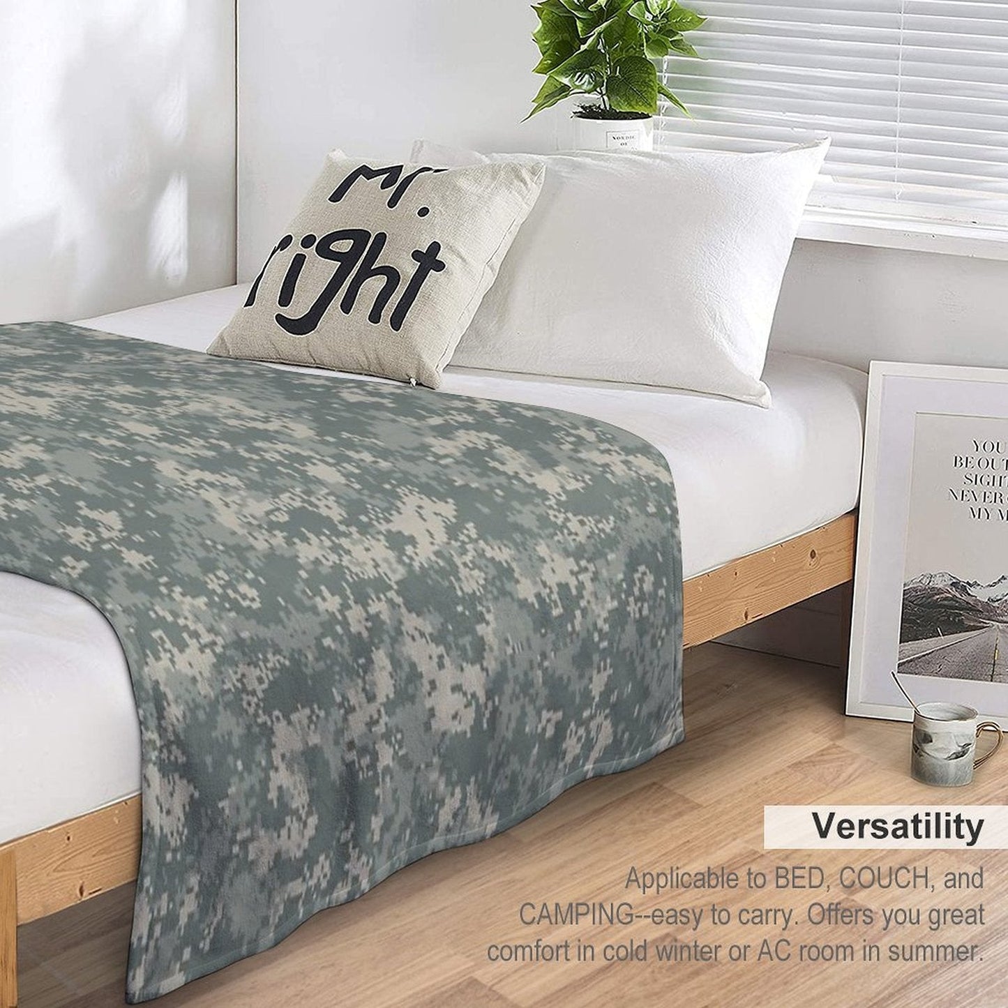 Army ACU Camouflage Throw Blanket