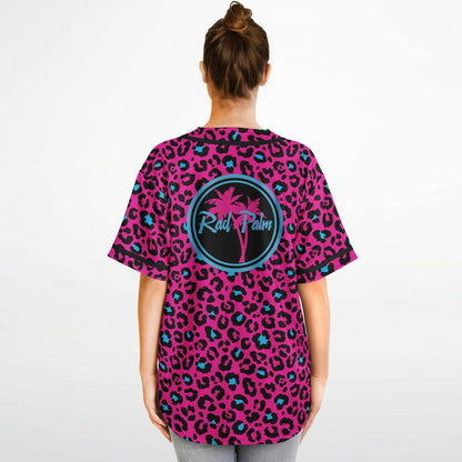 Pink and Blue Leopard Reversible Baseball Jersey