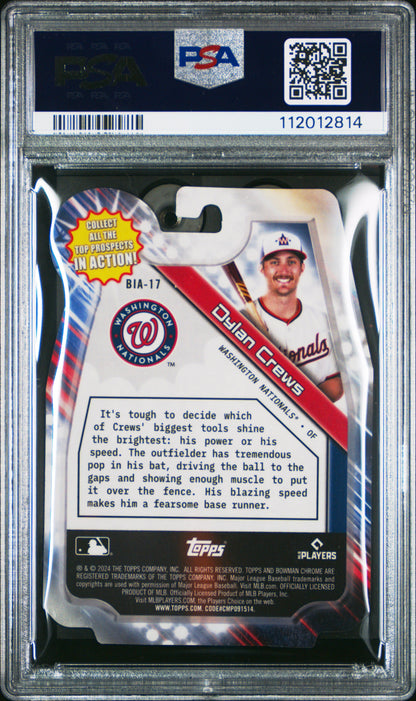 Graded 2024 Topps Bowman Draft Dylan Crews #BIA17 In Action Rookie RC Baseball Card PSA 10 Gem Mint
