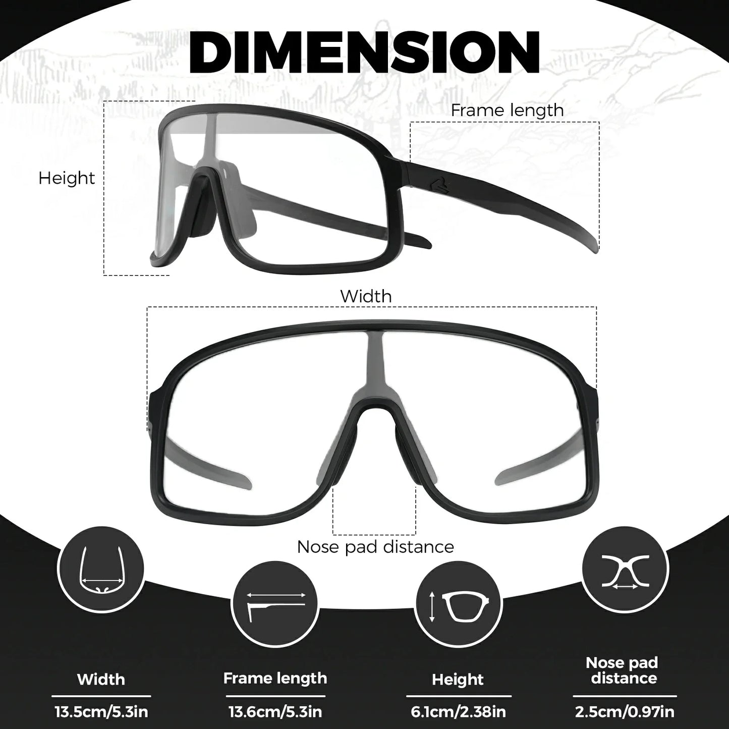 ROCKBROS Cycling Sunglasses Photochromic Polarized Sports Glasses UV400 Unisex