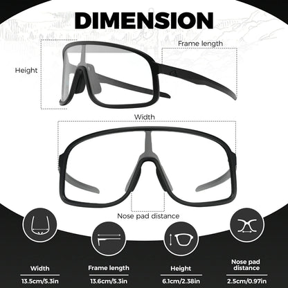 ROCKBROS Cycling Sunglasses Photochromic Polarized Sports Glasses UV400 Unisex