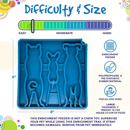 Waiting Dogs eTray - Shallow Slow Feeder Bowl for Enrichment | USA Made