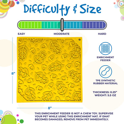 Autumn eMat - Enrichment Lick Mat For Dogs and Cats| Fall Leaves Design | SodaPup