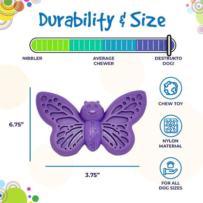 Butterfly Nylon Chew & Enrichment Toy | 2-in-1 for Aggressive Chewers | SodaPup