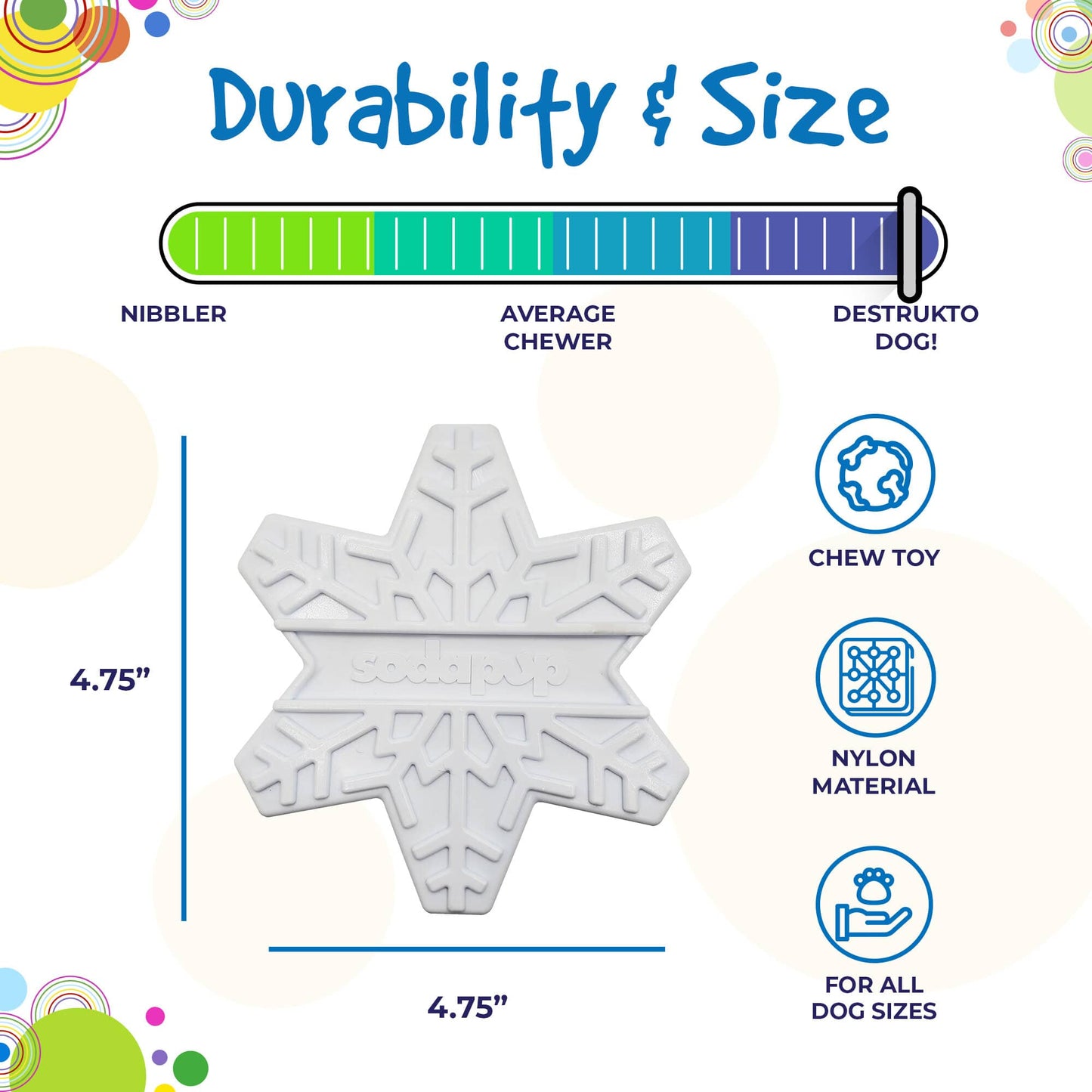 Snowflake eChew Ultra Durable Nylon Dog Chew Toy