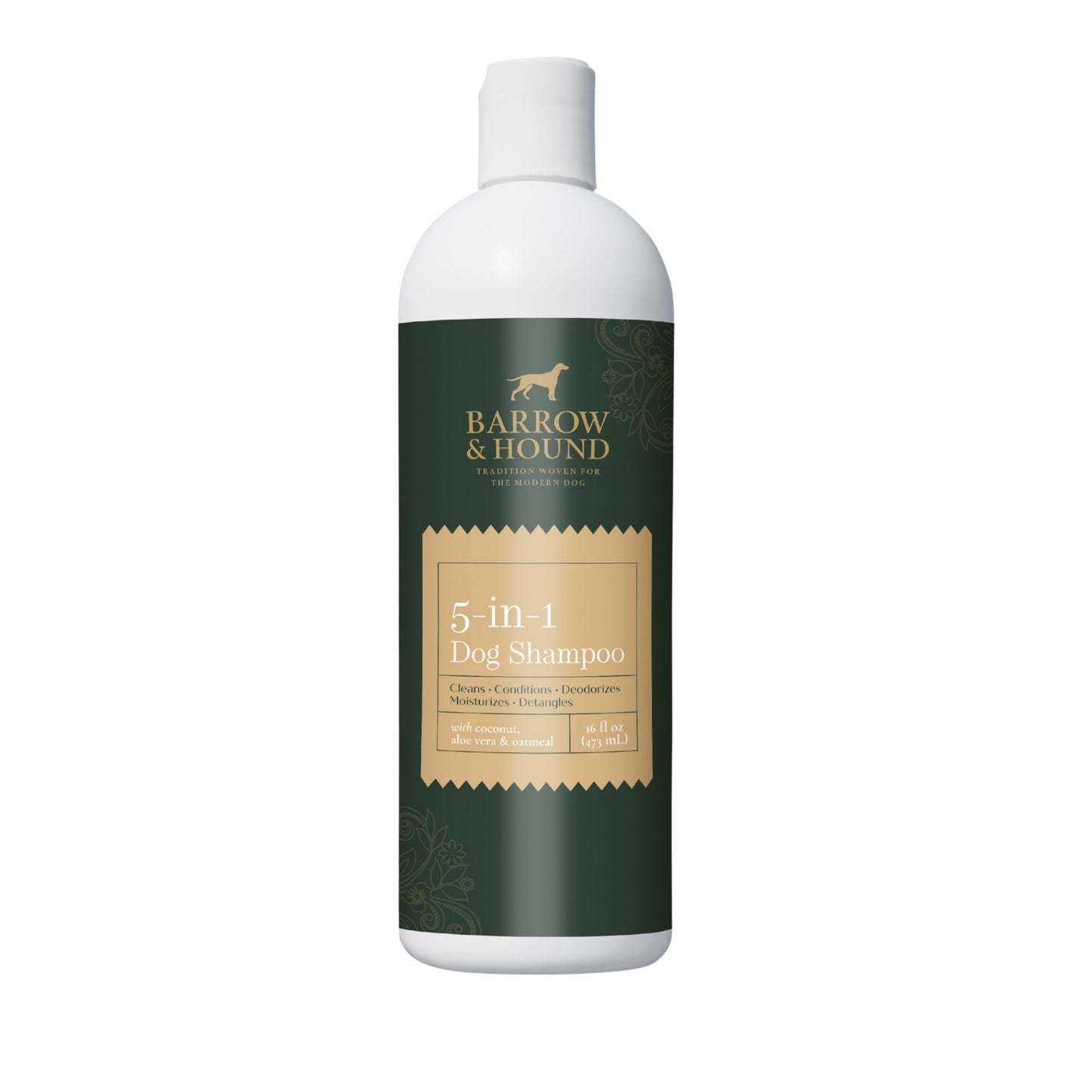 5-in-1 Dog Shampoo – Cleans, Conditions, Deodorizes, Moisturizes & Detangles – with Coconut, Oatmeal & Aloe – for Sensitive Skin – 16 fl oz