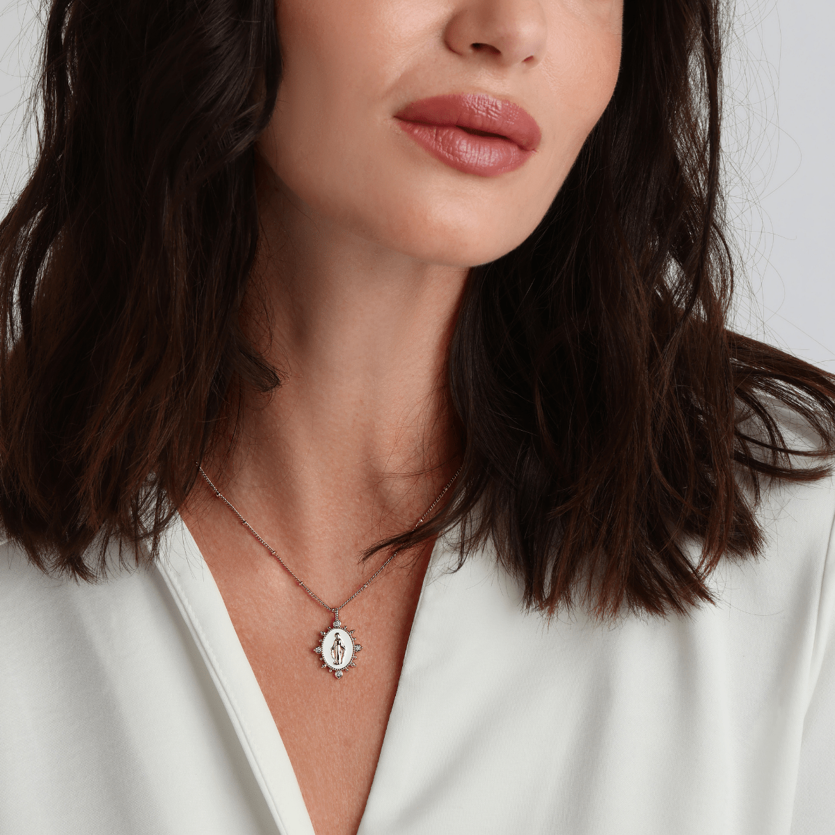 White Lady Lourdes Pendant