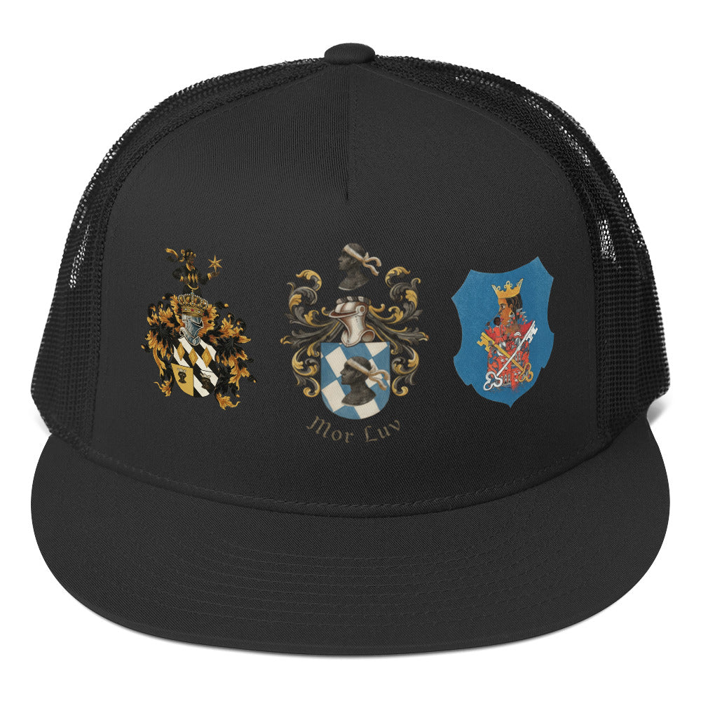 Mor Luv Yuropa Family Crest Trucker Cap