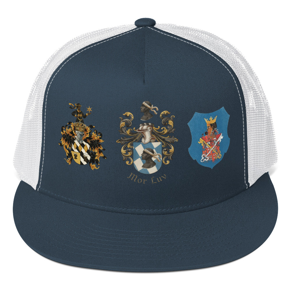 Mor Luv Yuropa Family Crest Trucker Cap