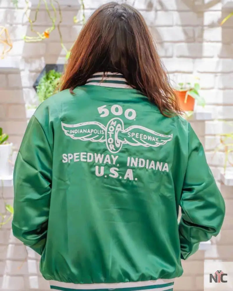 500 Speedway Green Bomber Jacket