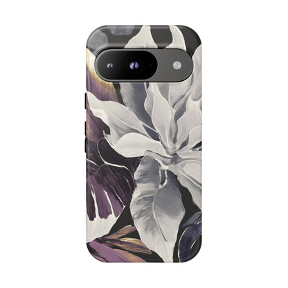 White & Plum Floral Tough Phone Case