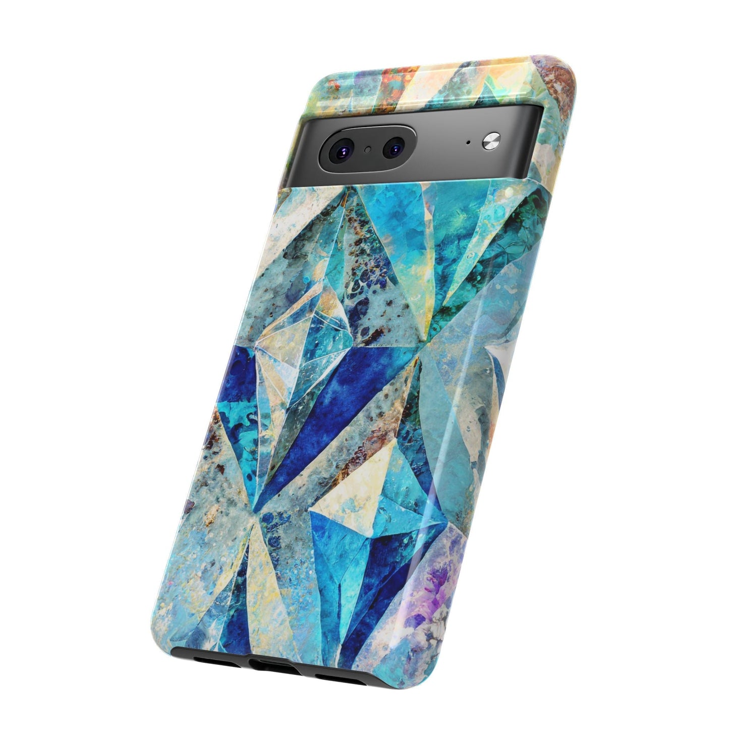 Diamond Blue Abstract Tough Phone Case