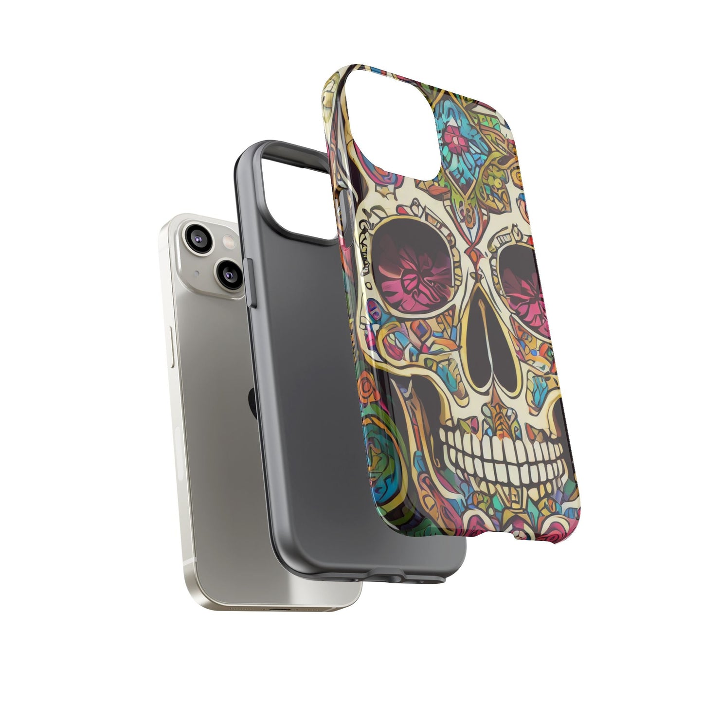 Colorful Sugar Skull Tough Phone Case