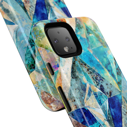 Diamond Blue Abstract Tough Phone Case